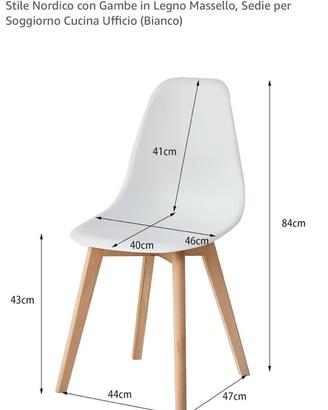 Sedie pranzo moderno stile nordico gambe legno