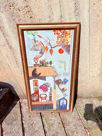 Grande cornice vintage in legno 80x42 cm