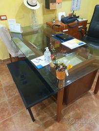 Poltrone + tavolo in cristallo