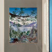 Dipinto paesaggio naturalistico su Carta lucida