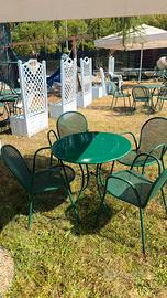 Tavolo da giardino in metallo con 4 sedie