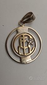 oro 18k ciondolo medaglione inter Milano 