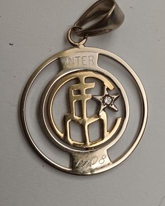 oro 18k ciondolo medaglione inter Milano 