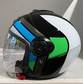 Casco Jet Scorpion Exo City II BLUR Nero/Bianco/Ve