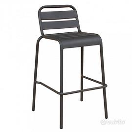 Sgabello Esterno Acciaio Antiruggine Taupe 95cm