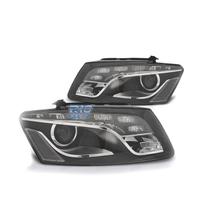 FARI PER AUDI Q5 08-12 LUCE DIURNA DRL FONDO NERO