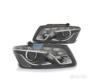 FARI PER AUDI Q5 08-12 LUCE DIURNA DRL FONDO NERO