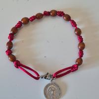 braccialetto corda rossa leno. volto Gesù 