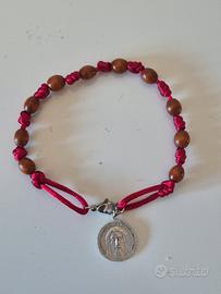 braccialetto corda rossa leno. volto Gesù 