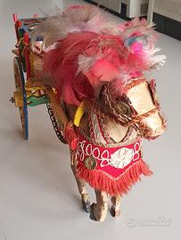 Carretto siciliano totalmente in legno, molto raro