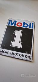 Targa in metallo Mobil 1 Racing Motor Oil vintage 