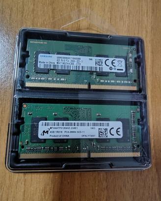 2x 4GB RAM PC4-2666V-SC0-11 per laptop