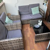 Set divano da esterno in rattan