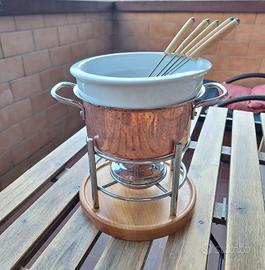 Set fondue in rame vintage marca Ruffoni Italy