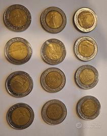 12 monete da 500 lire