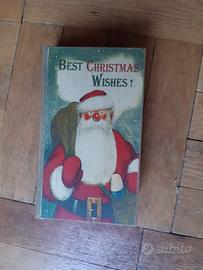 Scatola natalizia a libro in legno anni 1950
