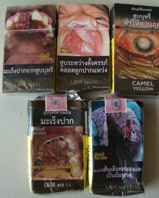 Lotto 5 pacchetti vuoti Thailandia da collezione