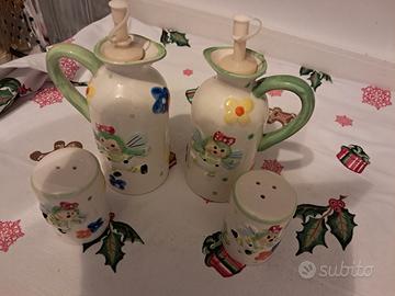 Set condimento vintage ceramica  golden hill 