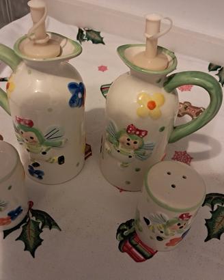 Set condimento vintage ceramica  golden hill 