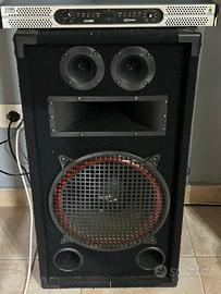 Amplificatore + coppie di casse acustiche a 3 vie