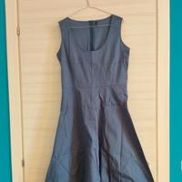 Vestito azzurro al ginocchio Benetton di cotone