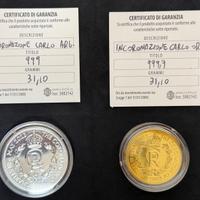 Monete Incoronazione Carlo III 2023 oro-argento FD