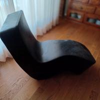 chaise longue in vera pelle 