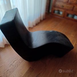 chaise longue in vera pelle 