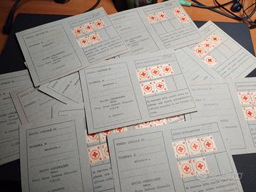 1940 Lotto 17 Tessere Croce Rossa Giovanile Bolli