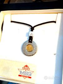 Segno zodiacale Capricorno gioiello acciaio e oro