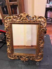 Specchio inizio 900 cornice in foglie oro