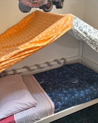 Letto montessoriano in legno con materasso 80x160