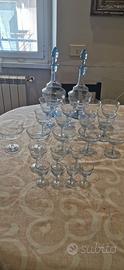 Servizio vintage bicchieri cristallo celeste
