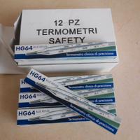 12 TERMOMETRI NUOVI IN SCATOLA HG 64 MERC. VINTAGE