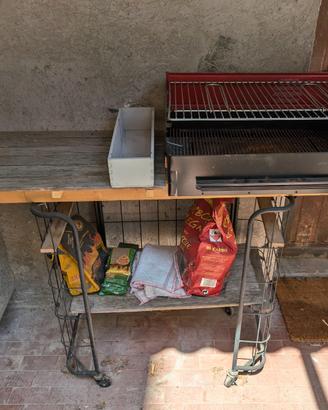 BARBECUE mobile su rotelle creazione artigianale