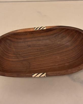 Porta oggetti artigianale legno e pietra