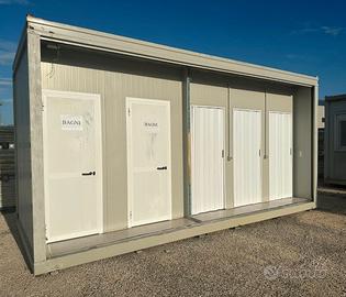Box prefabbricato container con 2 bagni e 3 docce
