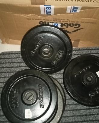 coppia 2 dischi pesi da 5 kg ghisa 28mm 