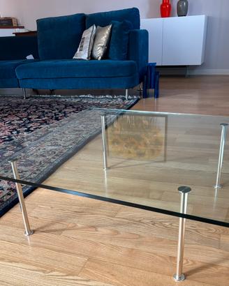 Tavolino in cristallo design moderno con gambe in
