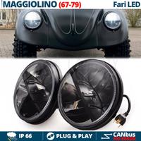 2 FARI LED 7'' Per VW MAGGIOLINO Bianco Ghiaccio