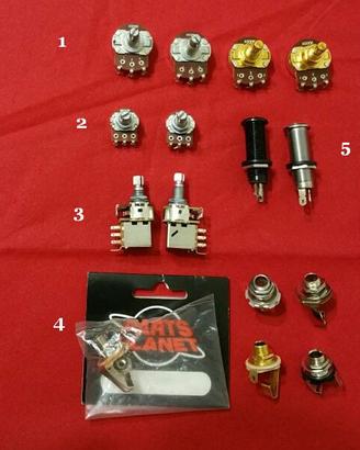 Elettronica, potenziometri, battipenna chitarre