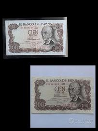 100 cien pesetas 1970 ×2 fate una proposta