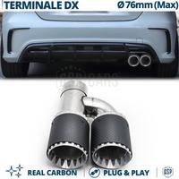 Terminale di Scarico DOPPIO Tondo H CARBONIO VERO