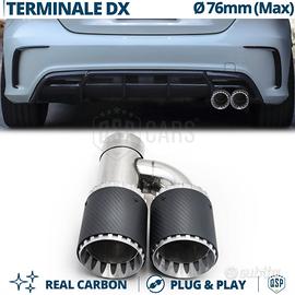 Terminale di Scarico DOPPIO Tondo H CARBONIO VERO