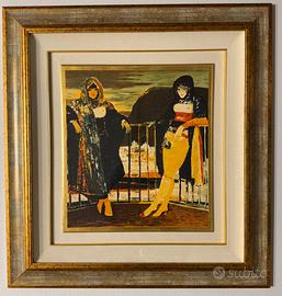 Quadro S. Fiume serigrafia su metallo, odalische