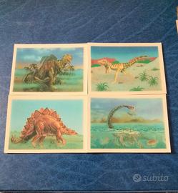 Raro Set 4/5 Dinosauri Admark 1988 -Carte 3d