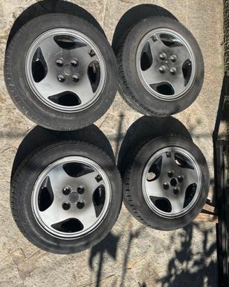 4 CERCHI IN LEGA 14" FIAT UNO DIAMOND CUT + GOMME