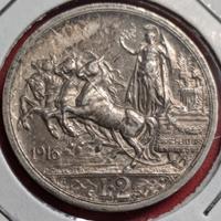 2 Lire 1916 Quadriga Briosa Regno D'Italia