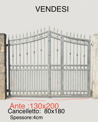 Cancello zincato robusto 2ante e cancelletto