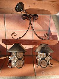 lampadario rustico arte povera